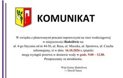 Zdjęcie do KOMUNIKAT ➡︎ PRZERWA W DOSTAWIE WODY ➡︎...