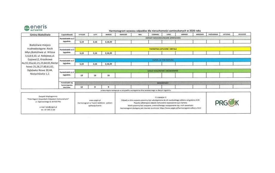 Zdjęcie do ℹ️ Harmonogram wywozu odpad&oacute;w dla nieruchomości zamieszkałych...