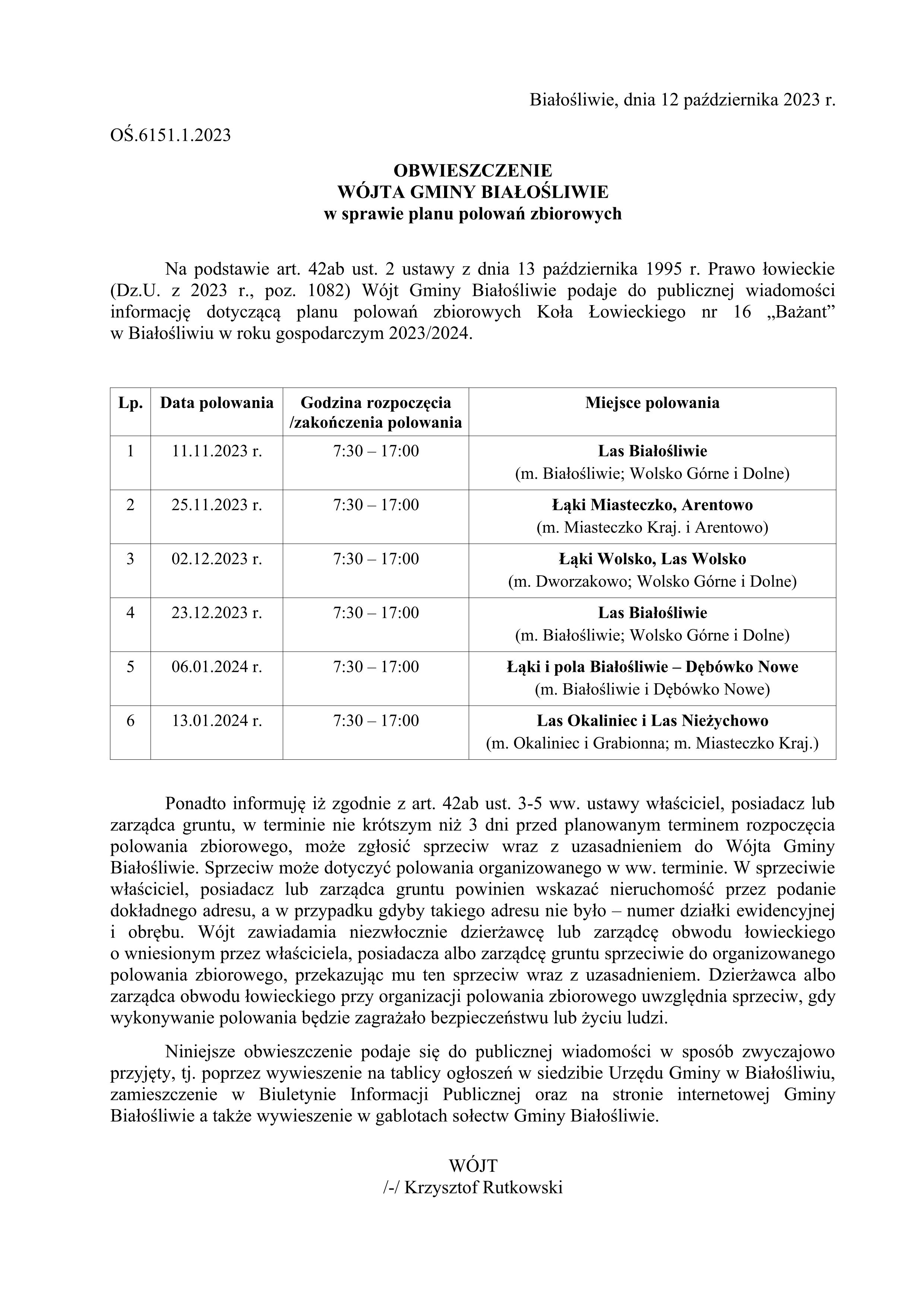 1-_OBWIESZCZENIE_W&oacute;jta_Gminy_Białośliwie_w_sprawie_planu_polowań_zbiorowych_Białosliwie_12