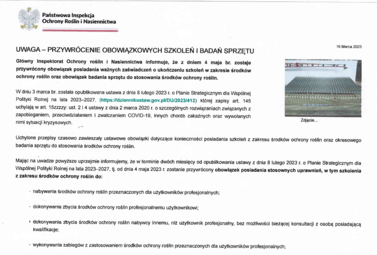 Zdjęcie do UWAGA - PRZYWR&Oacute;CENIE OBOWIĄZKOWYCH SZKOLEŃ I BADAŃ SPRZĘTU