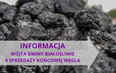 Zdjęcie do Informacja W&oacute;jta Gminy Białośliwie o sprzedaży końcowej węgla