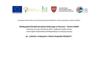 Zdjęcie do &bdquo;Lokalnie i tradycyjnie z Kołami Gospodyń Wiejskich&rdquo; informacja dla KGW