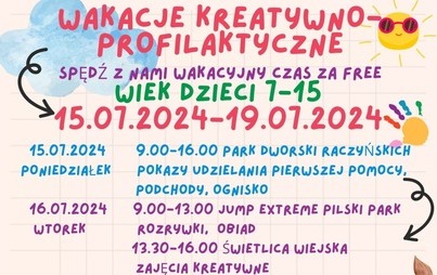 Zdjęcie do GOPS w Białośliwiu organizuje letni wypoczynek w formie wakacji kreatywno-profilaktycznych dla dzieci i młodzieży w wieku 7 &ndash; 15 lat.