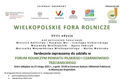 Zdjęcie do Forum Rolnicze Powiatu Pilskiego i Czarnkowsko-Trzcianeckiego - XVIII edycja - 25 lutego 2025 r. Miasteczko Krajeńskie