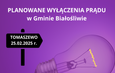 Zdjęcie do PLANOWANE WYŁĄCZENIA PRĄDU w Gminie Białośliwie - 25.02.2025 r.