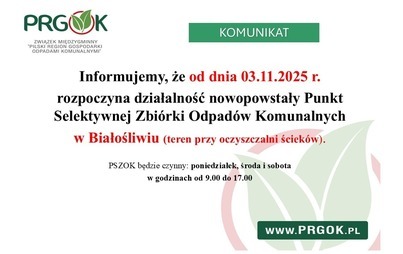 Zdjęcie do Otwarcie nowo wybudowanego Punktu Selektywnej Zbi&oacute;rki Odpad&oacute;w Komunalnych w Gminie Białośliwie - 03.11.2025 r. 
