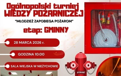 Zdjęcie do Og&oacute;lnopolski Turniej Wiedzy Pożarniczej - Sala Wiejska w Nieżychowie - 28.03.2026 r. - etap Gminny