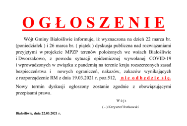 Zdjęcie do DYSKUSJA PUBLICZNA - MPZP