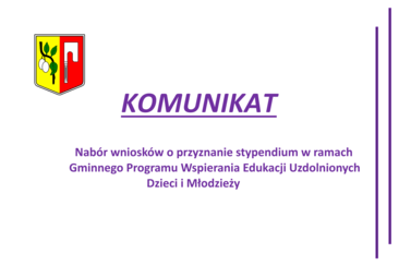 Zdjęcie do Nab&oacute;r wniosk&oacute;w o przyznanie stypendium w ramach Gminnego Programu Wspierania Edukacji Uzdolnionych Dzieci i Młodzieży