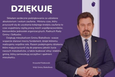 Zdjęcie do DZIĘKUJĘ za udzielone absolutorium i wotum zaufania