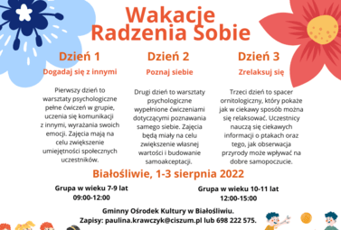 Zdjęcie do Warsztaty pn. Wakacje Radzenia Sobie