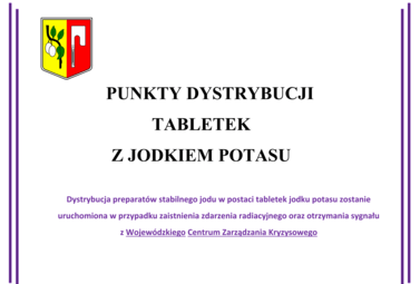 Zdjęcie do PUNKTY DYSTRYBUCJI  TABLETEK  Z JODKIEM POTASU